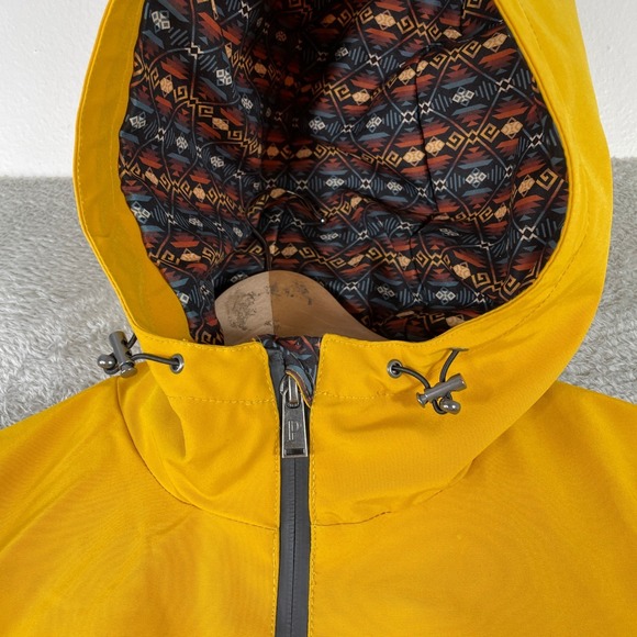 Pendleton Hooded Rain Jacket‎ Womens Medium Yellow Waterproof Aztec Lined Coat - Picture 7 of 13